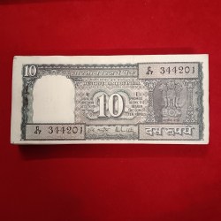 Alternative view of Ten Rs Black Boat Full Serial Bundle Governor RN Malhotra C Insert Rare 344201