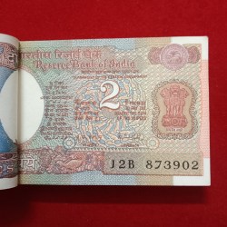 Alternative view of Two Rs Old Satalite Bundle Governor RN Malhotra Unc Condition Last Note Number Shifted 873901