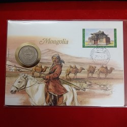 The Mangolia Country Proof Coin 50 Mehre Or Goverment Stamp Goverment Of Mangolia With Certificate