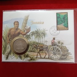 The Jamaica Country Proof Coin One Dollar Or Goverment Stamp Goverment Of Jamaica With Certificate