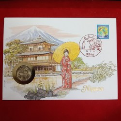 The Japan Country Proof Coin 100 Nipp Or Goverment Stamp Goverment Of Japan With Certificate