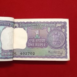 Alternative view of One Rs Big Coin Bundle Fancy Number Ending 786 Finance Minister Manmohan Singh 1978 Year Unc Condition 402701