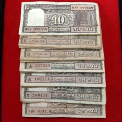 Ten Rs Black Boat Notes Fine Condition Mix Governor 55 Pcs Given