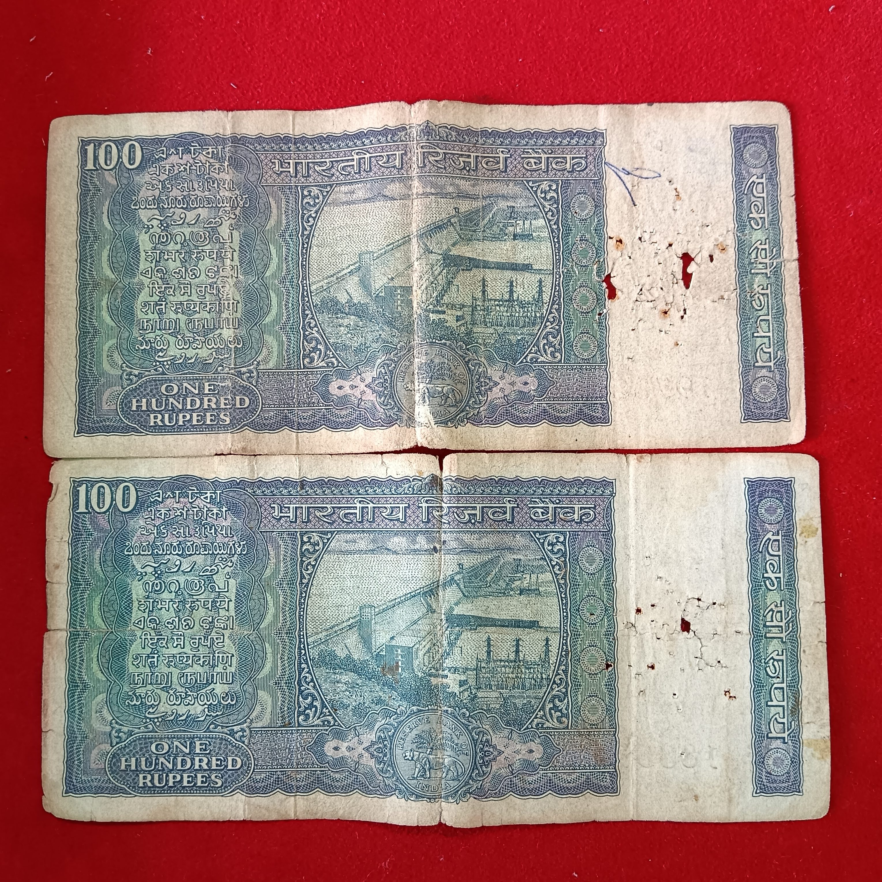 100 Rs Dam Issue Notes Fine Condition 3 Pcs Given A Insert Governor IG Patel A15 - Image 2