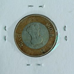 Alternative view of Ten Rs Akam 2021 Year Rare Coin Same Condition Given