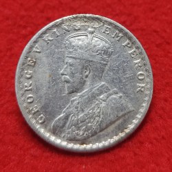 Alternative view of HALF RUPEE SILVER COIN GEORGE V 1924 CALCUTTA MINT WEIGHT 5.83 GMS