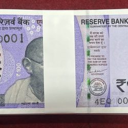 Rs 100 INDIA BANKNOTE Fancy Number 000001 to 000100 Note Gem UNC Unique Serial 2024 Bundle