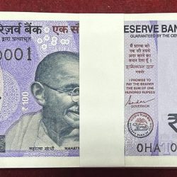 Rs 100 INDIA BANKNOTE Fancy Number 000001 to 000100 Note Gem UNC Unique Serial 2024 Bundle