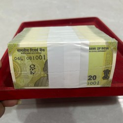 Rare 20 Rupee RIM Total 10 Bundle New Fresh 1000 Notes RIB Sealed Packed RIM at Lowest Price