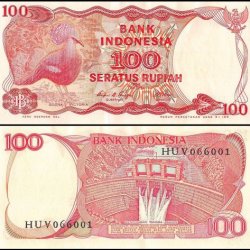 Indonesia 100 Rupiah features Goura Victoria World Banknote UNC Unique and rare