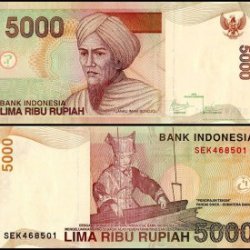 Indonesia 5,000 Rupiah World Banknote from 2009 and features Tuanku Imam Bondjol UNC Unique and Rare