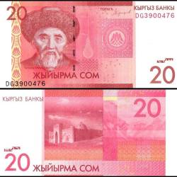 Kyrgyzstan 20 Som World Banknote 2016 P24a2 UNC Unique and Rare