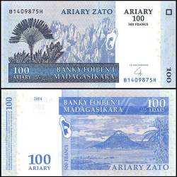 Madagascar 100 Ariary Banknote 2004 P86b UNC Unique and Rare