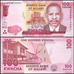 Malawi 100 Kwacha from 2013 features James Frederick Sangala World Banknote UNC Unique and rare