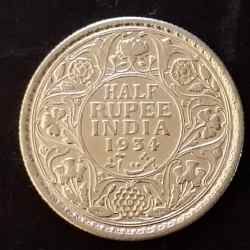 Half Rupee 1934 George v king Emp