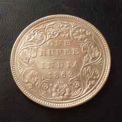 Alternative view of VICTORIA QUEEN 👑👑 YEAR. 1868 six dots Dot variety 1862+6dots=1868 year. 6 dots Variety as per image WEIGHT 11.5 GM ORIGINAL GAUARANTEE EXCELLENT CONDITION Same and similar piece available