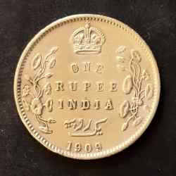 Alternative view of Edward VII 1 rupees