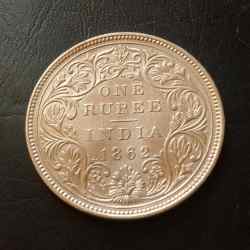 Alternative view of VICTORIA QUEEN 👑👑 YEAR. 1862 DOT VARIETY .......................... 1862+2=1864 year WEIGHT 11.5 GM ORIGINAL GAUARANTEE EXCELLENT CONDITION Same and similar piece available