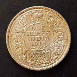 Alternative view of Silver British India King and emperor George v Year 1918 Excellent condition Same and similar piece available