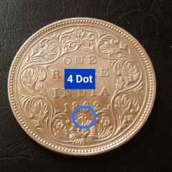 Silver British India Victoria queen 4dot Denomination 1 ₹ Excellent condition Same and similar piece available