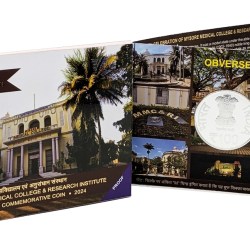 Mysore Medical College & Research Institute, 2024, Single Silver coin Proof Set, Mumbai Mint.