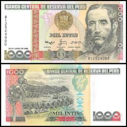 Peru 1000 Intis Banknote 1988 P136b2 UNC Unique and Rare