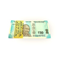 Rs 50 India Banknote Star Serial Packet 2CC 235701 TO 800 Inside 786 Issue 100 Notes in Serial UNC Unique and Rare