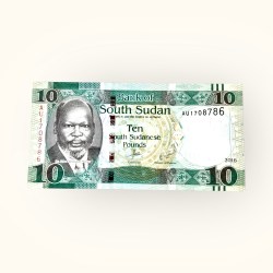 South Sudan 10 South Sudanese Pounds Banknote Ending 2016 UNC Ending 786