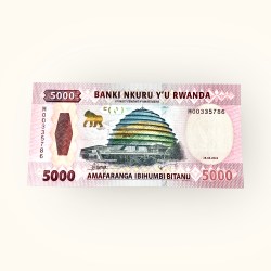 Rwanda 5000 Francs World Banknote 2024 P45 UNC Ending 786