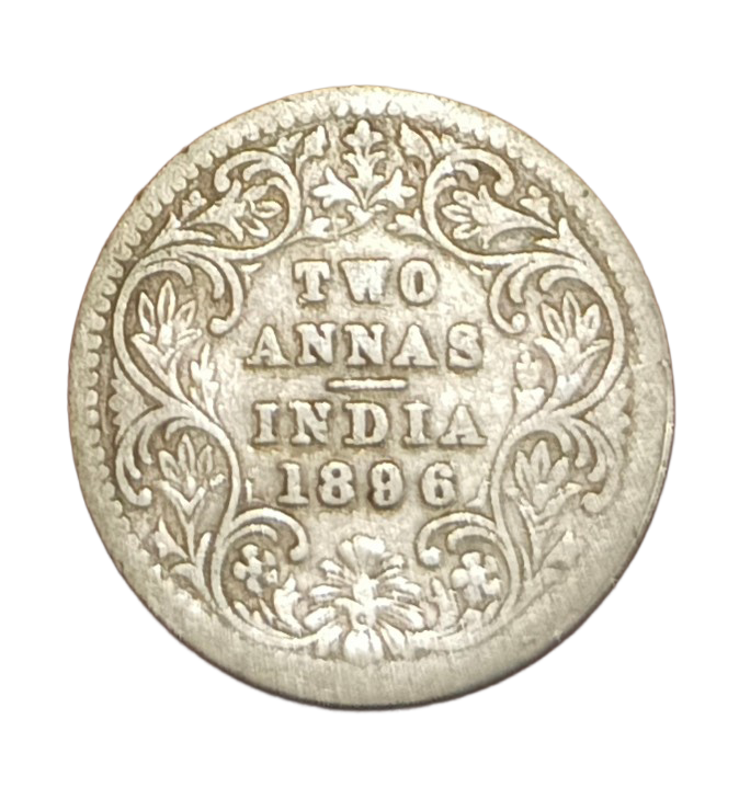 British India Silver 2 ANNAS Year 1896 VICTORIA EMPRESS in Used Condition.