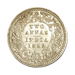 British India Silver 2 ANNAS Year 1882 **SCARE** High Collectable Grade.