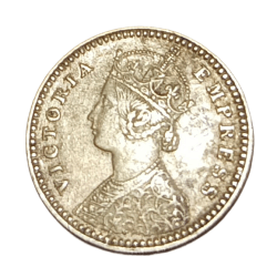 Alternative view of British India Silver 2 ANNAS Year 1882 **SCARE** High Collectable Grade.
