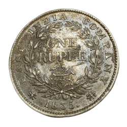 British India Silver Rupee EAST INDIA COMPANY Year 1835 King WILLIAM-IIII **RARE** Collectable Grade.