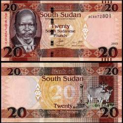 South Sudan 20 South Sudanese Pounds Banknote 2015 P13a UNC Unique and Rare