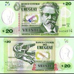 Uruguay 20 Pesos Uruguayos World Banknote 2020 P101a1 UNC Unique and Rare Polymer
