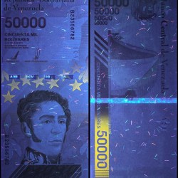 Alternative view of Venezuela 50000 Bolivar Soberano World Banknote 2019 P111a2 UNC Unique and Rare