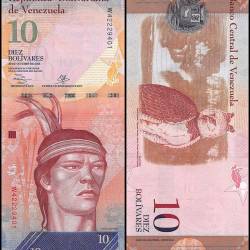 Venezuela 10 Bolivar Fuerte Banknote 2013 P90d UNC Unique and Rare