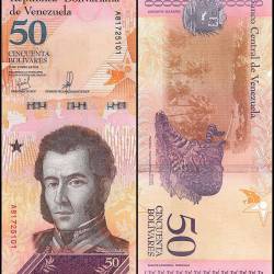 Venezuela 50 Bolivar Soberano Banknote 2018 P105a1 UNC Unique and Rare