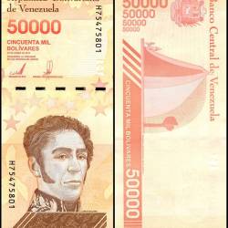 Venezuela 50000 Bolivar Soberano World Banknote 2019 P111a2 UNC Unique and Rare