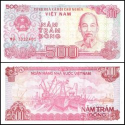 Vietnam 500 Dong World banknote from 1988 features Prime Minister Ho Chi Minh UNC Unique and rare