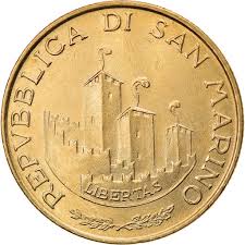 Alternative view of San Marino, 1993, 200 Lire, KM #300, The Gates of San Marino, Fine Condition.