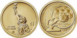 USA, Innovation Dollar, 2019, Pennsylvania – Polio Vaccine, UNC Condition.