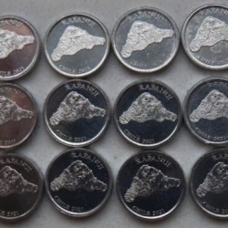Alternative view of Easter Island, Set of 12 coins, Aluminium, UNC Condition, Fantasy issue.