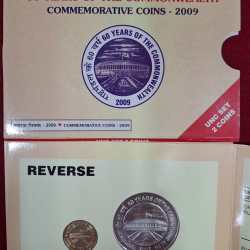 Alternative view of 2 COINS Set of 60 YEARS OF COMMONWEALTH UNC Set MUMBAI Mint Set Issued in 2009