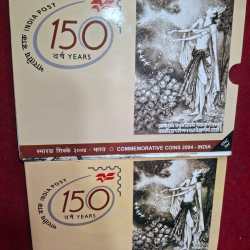 India post 150 Years 2004 ( 2 Coin UNC Set) kolkata mint ishu