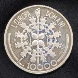 San Marino 10 000 Lire 1999 Europe Tomorrow RARE SILVER (Weight 22 g) COIN # A-504