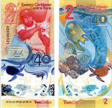 East Caribbean States, 2 Dollar, 2023, Isaac Vivian Alexander Richards, Polymer Banknote, UNC Condition.