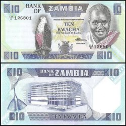 Zambia 10 Kwacha World banknote features President Kenneth Kaunda UNC Unique and rare