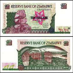 Zimbabwe 10 Dollars Banknote 1997 P6 UNC Unique and Rare