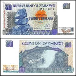Zimbabwe 20 Dollars Banknote 1997 P7 UNC Unique and Rare